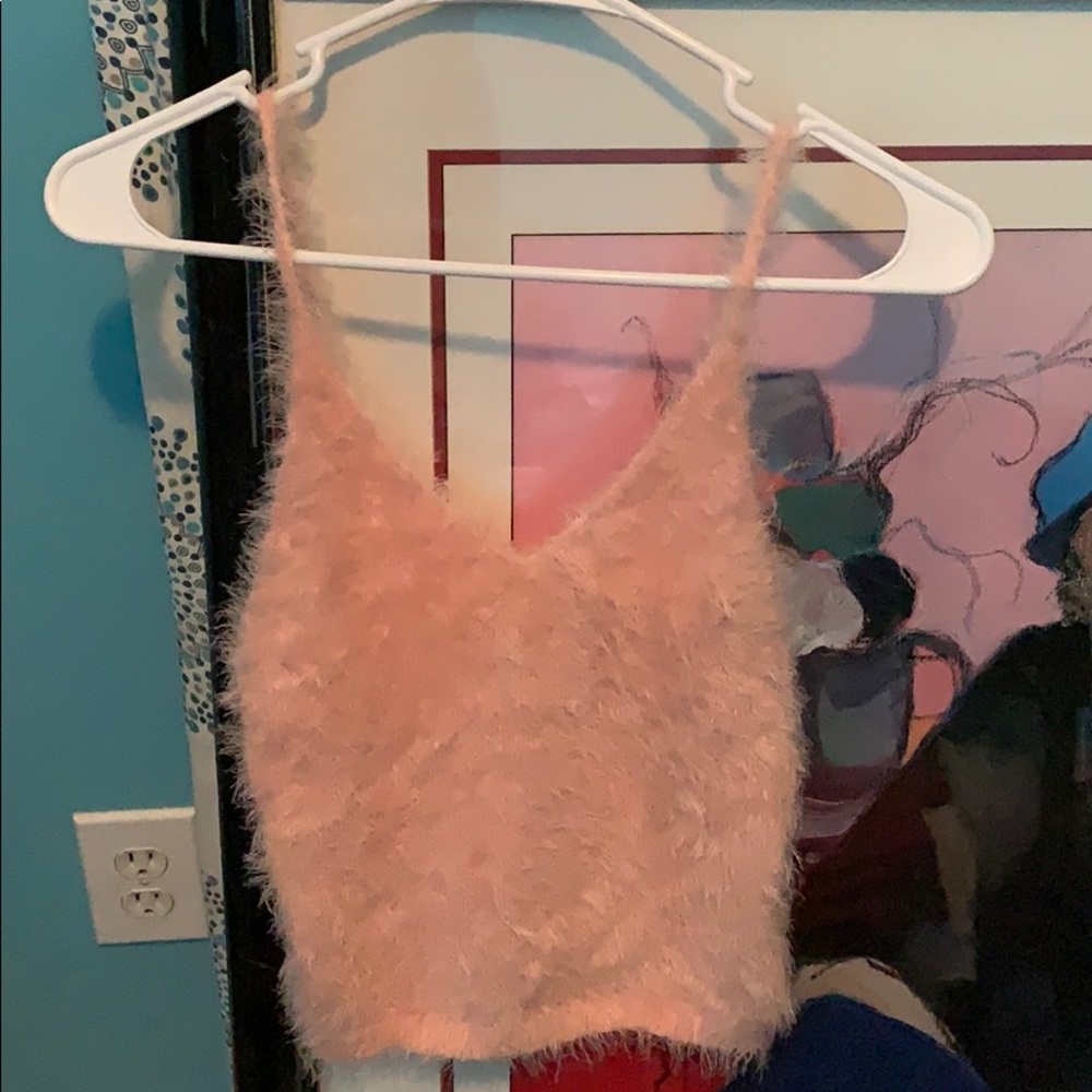 Mustard Seed Fuzzy Pink Tank ~ size M ~ CUTE